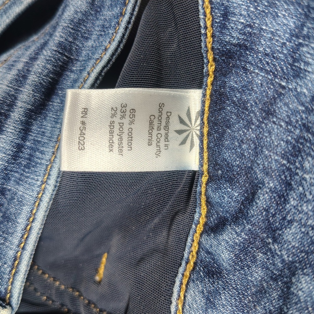 Athleta Sculptek Jean Women 29 Blue Mid Rise Stretch Denim Straight Cotton Blend - Picture 4 of 11